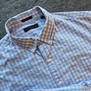 Hawker Rye Shirt Mens Lg Baby Blue /Pink  Button Down Long Sleeve Slim Fit